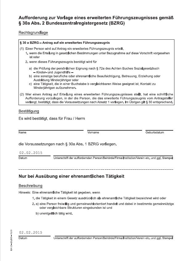Formulare für Trainer und Betreuer